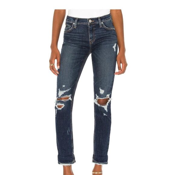Hudson Lana‎ Boyfriend Distressed Dark Wash Jean Size 29 - Picture 1 of 7